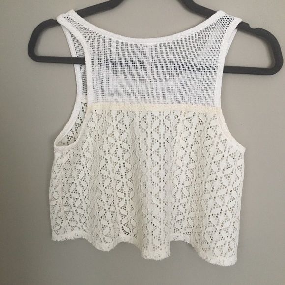 Free People Cream Boho Crochet tank top - Picture 2 of 2